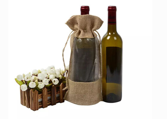 Recycled Drawstring Reusable Gift Bags Practical For Wine Bottle