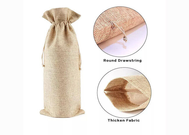 Recycled Drawstring Reusable Gift Bags Practical For Wine Bottle